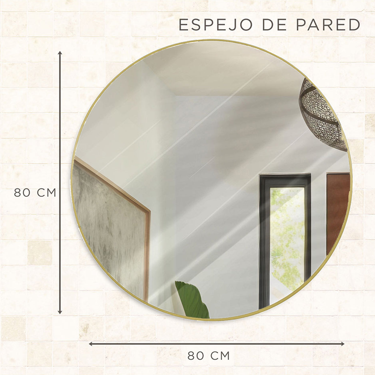 Espejo Emily 80 Gold - GRAVITA