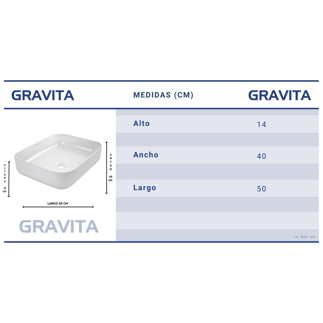 Lavabo LA 1802 165 - GRAVITA