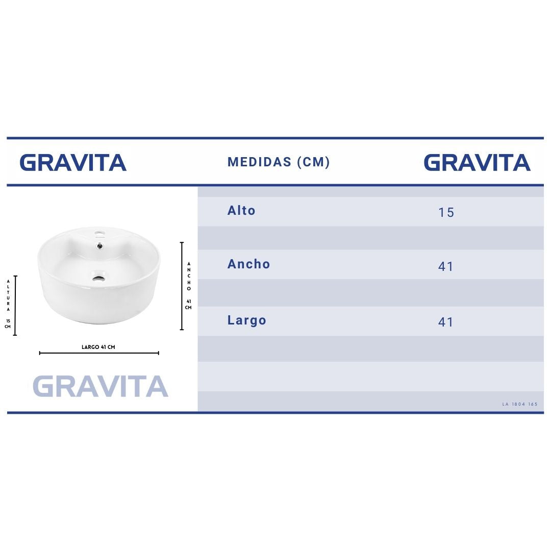 Lavabo LA1804 165 - GRAVITA