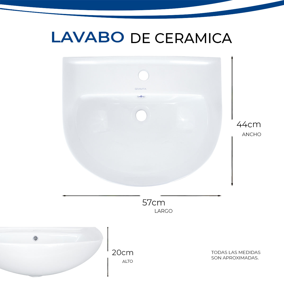 Lavabo de Pedestal LP 1130 101 - GRAVITA