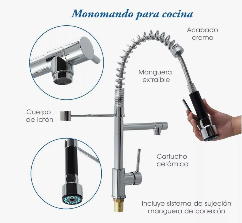 Monomando de Cocina Marsella Cromo