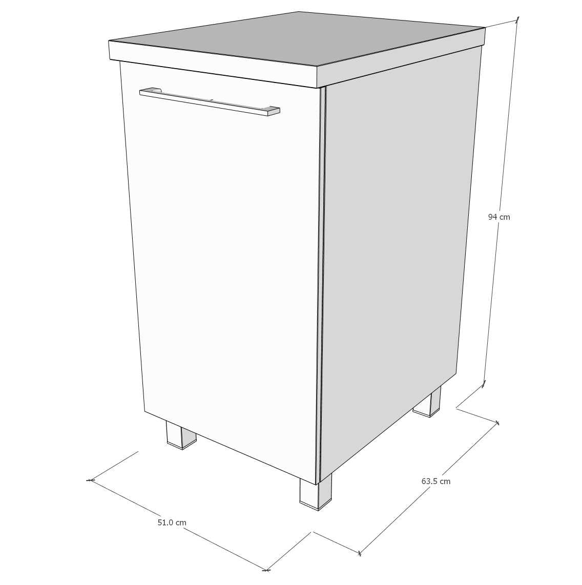 Gabinete 50 cm con puerta - Dark Rockford