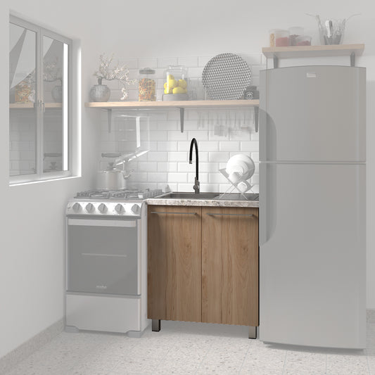 Gabinete 80 cm con tarja - Natural Rockford