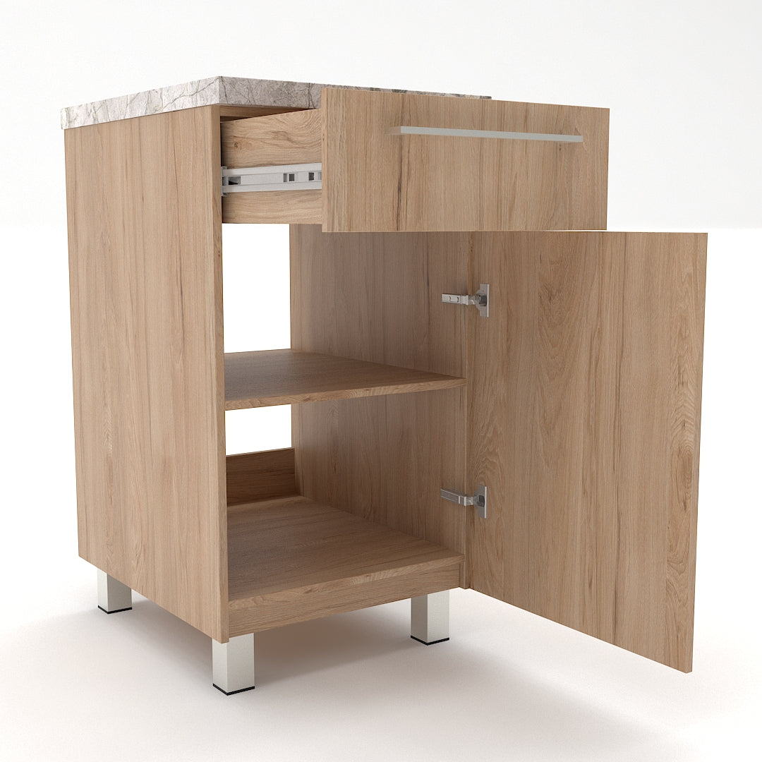 Gabinete de 50 cm con puerta y cajón - Natural Rockford