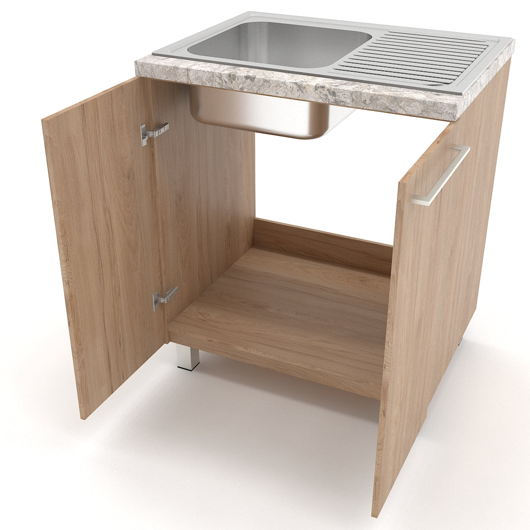 Gabinete 80 cm con tarja - Natural Rockford