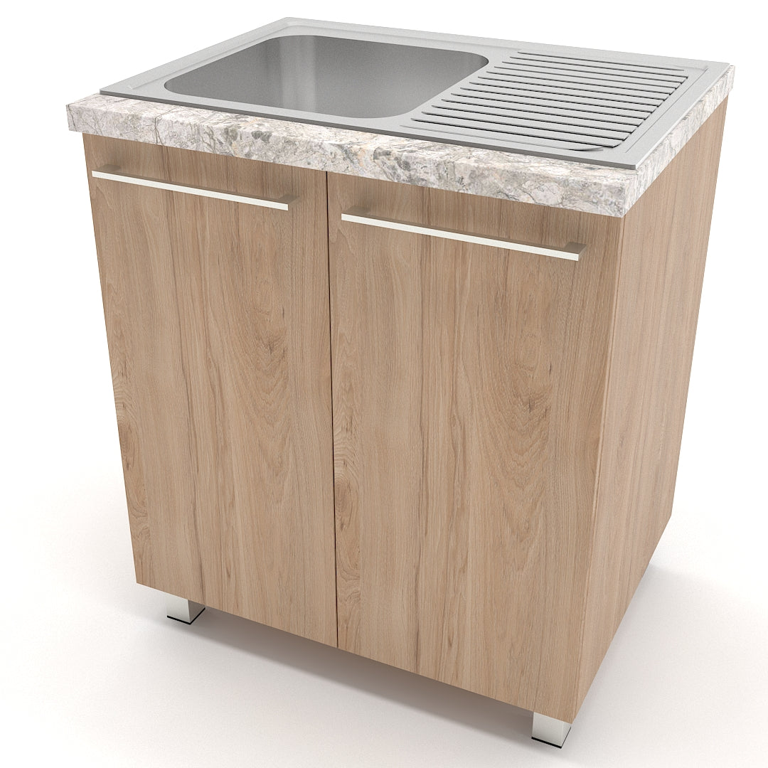 Gabinete 80 cm con tarja - Natural Rockford