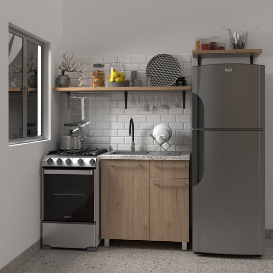 Gabinete 90 cm con tarja - Natural Rockford