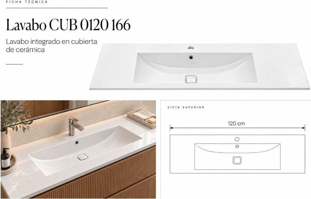 Lavabo CUB 0120 166 ficha técnica - GRAVITA
